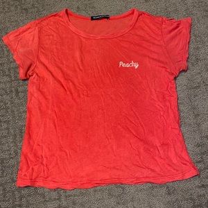 ‘Peachy’ Deep Coral Midriff Top